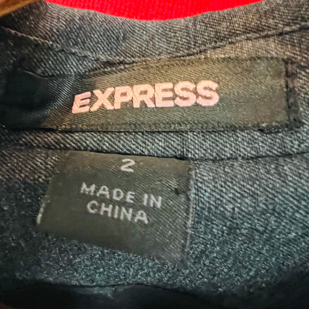 Express Basic Single Button Blazer Stretch Grey C… - image 4